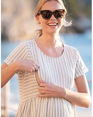 Seraphine Maternity and Nursing Dress - Padma - Cotton and Linen - Sage Green Dresses_