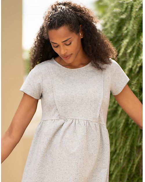 Seraphine Maternity and Nursing Dress - Yuliana - Greymarl - in Cotton Dresses_
