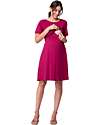 Seraphine Maternity and Nursing Flounce Sleeve A-line Dress Rivera - Raspberry - Viscose Dresses_