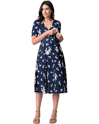 Seraphine Maternity and Nursing Lisanne Floral A-line Dress - Navy Floreal - Viscose Dresses_