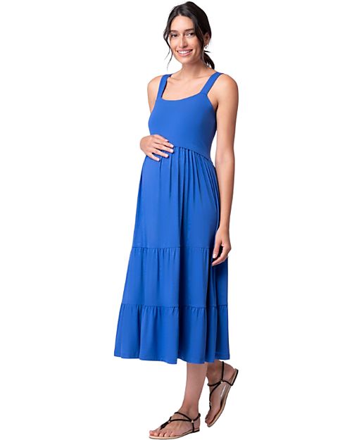 Seraphine Maternity and Nursing Strappy Lift Up Midi Dress - Lotte - Cobalt - Viscose Dresses_
