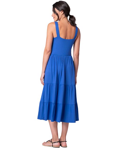 Seraphine Maternity and Nursing Strappy Lift Up Midi Dress - Lotte - Cobalt - Viscose Dresses_