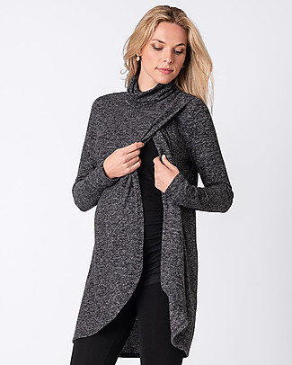 Seraphine Maternity and Nursing Tunic Dress Nerissa - Black/Marl Dresses_