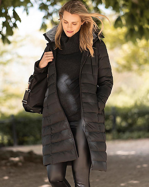 Seraphine Maternity + Baby Carrying Down Coat 3 in 1 Anna, Black Down Jacket
