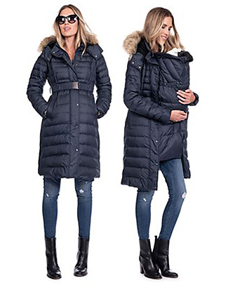 Seraphine Maternity + Baby Carrying Down Coat 3 in 1 Elle, Navy Coats