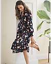 Seraphine Maternity Dress - Floral - Black - V-Neck - Viscose Dresses_