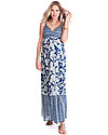 Seraphine Matilda - Blue Floral Print Maternity Maxi Dress - 100% Cotton Dresses_