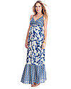 Seraphine Matilda - Blue Floral Print Maternity Maxi Dress - 100% Cotton Dresses_
