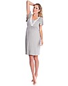 Seraphine Meadow, Lace Trim Maternity & Nursing Nightie - Grey Marl Pyjamas
