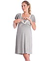 Seraphine Meadow, Lace Trim Maternity & Nursing Nightie - Grey Marl Pyjamas