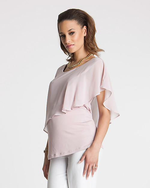 Seraphine Meredith, Chiffon Maternity and Nursing Top - Blush Pink T-shirts