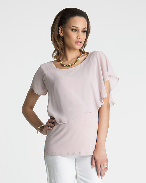 Seraphine Meredith, Chiffon Maternity and Nursing Top - Blush Pink T-shirts