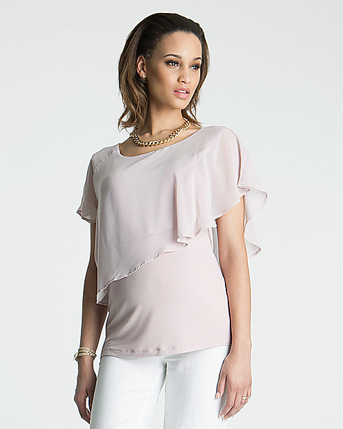 Seraphine Meredith, Chiffon Maternity and Nursing Top - Blush Pink T-shirts