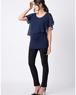 Seraphine Meredith, Flutter Maternity and Nursing Top - Navy Evening Tops
