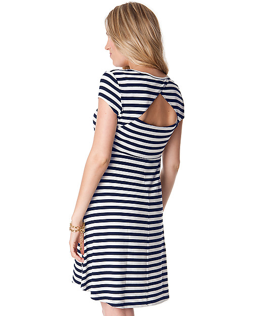 Seraphine Nicola, Cut Out Nautical Maternity Dress - White and Navy Dresses_