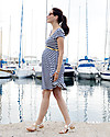Seraphine Nicola, Cut Out Nautical Maternity Dress - White and Navy Dresses_