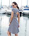 Seraphine Nicola, Cut Out Nautical Maternity Dress - White and Navy Dresses_