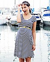 Seraphine Nicola, Cut Out Nautical Maternity Dress - White and Navy Dresses_