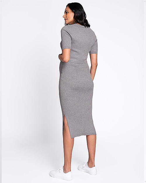 Seraphine Nursing and Maternity Layered Knit Dress Amaya - Grey Dresses_