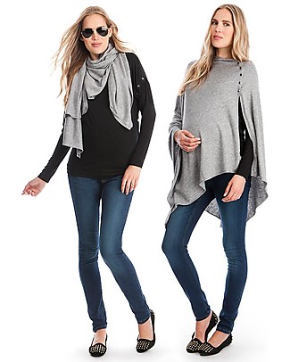 Seraphine Nursing Madison Shawl - Grey - Bamboo Scarves And Shawls