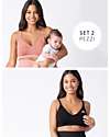 Seraphine Pack Samantha - 2 Seamless Nursing Bras - Black and Pink Nursing Bras