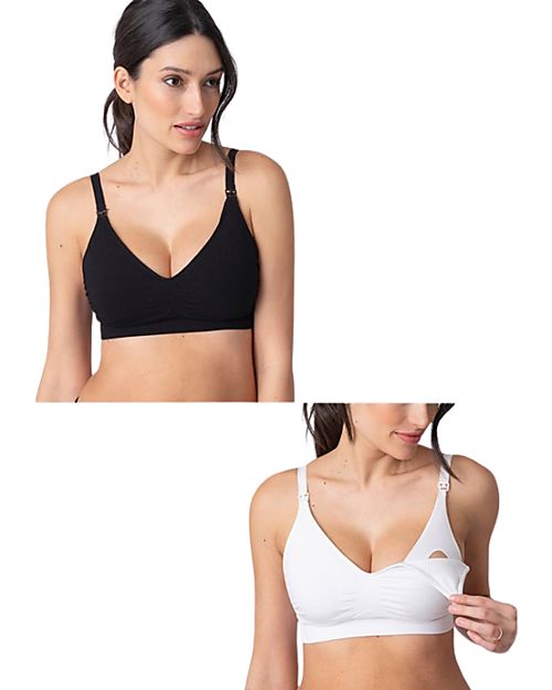 Seraphine Black Bamboo Seamless Maternity & Nursing Bra : :  Clothing, Shoes & Accessories
