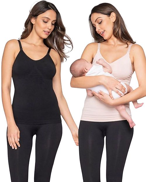 Seraphine Pack Tali - Seamless Nursing Vest - Black and Blush Vests