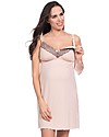 Seraphine Paris, Lace Trim Maternity & Nursing Nightie - Blush Pink Nightdress