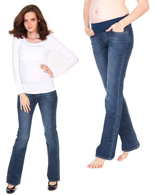 Seraphine Paula Maternity Jeans - boot cut with low waistline - classic faded blue Jeans