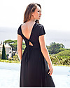 Seraphine Percy Tie Back Detail Maternity Maxi Dress - Black Dresses_