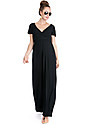 Seraphine Percy Tie Back Detail Maternity Maxi Dress - Black Dresses_