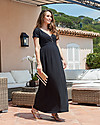 Seraphine Percy Tie Back Detail Maternity Maxi Dress - Black Dresses_