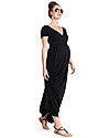 Seraphine Percy Tie Back Detail Maternity Maxi Dress - Black Dresses_