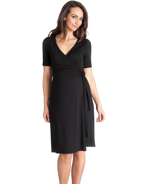 Seraphine Renee Maternity / Nursing Wrap Dress in Black! Dresses_