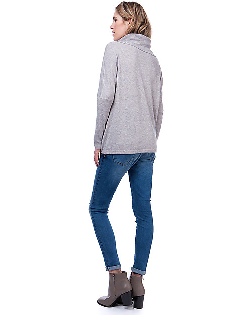 Seraphine Roll Neck Eda Maternity and Nursing Sweater - Grey Jumpers