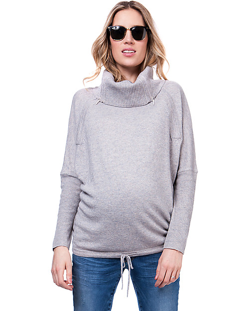 Seraphine Roll Neck Eda Maternity and Nursing Sweater - Grey Jumpers