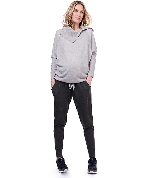 Seraphine Roll Neck Eda Maternity and Nursing Sweater - Grey Jumpers