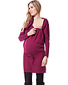Seraphine Roll Neck Maternity and Nursing Tunic Hudson, Berry - Cashmere blend Dresses_