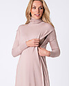 Seraphine Roll Neck Oversize Maternity and Nursing Tunic Veronica, Taupe - Cotton Dresses_