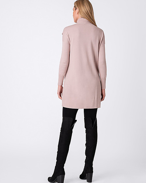 Seraphine Roll Neck Oversize Maternity and Nursing Tunic Veronica, Taupe - Cotton Dresses_