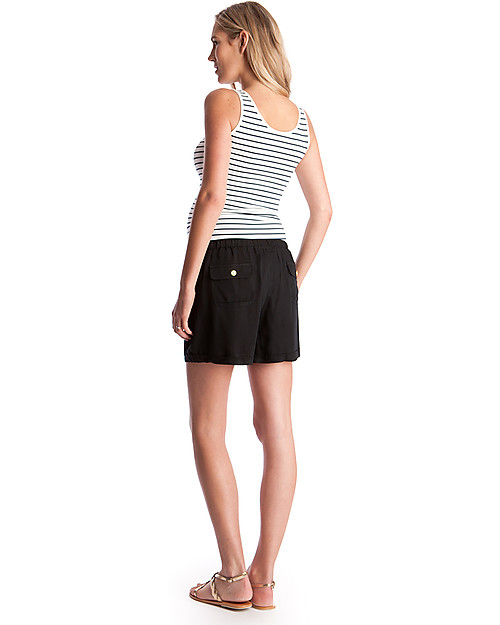 Seraphine Saffia, Maternity Woven Drawstring Shorts, Black - 100% Viscose! Shorts