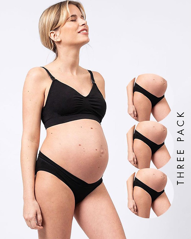 Seraphine Black Bamboo Maternity & Nursing Sleep Bras – Twin Pack