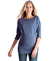 Seraphine Saskia, 3/4 Sleeves Nursing Top - Steel Blue Long Sleeves Tops