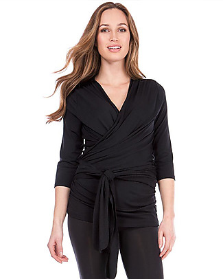 Seraphine Skin to Skin Babywearing Top with 3/4 Sleeves Winifrid - Black Long Sleeves Tops