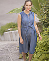 Seraphine Sleeveless Midi Shirt Nursing and Maternity Dress Djena - Denim Dresses_