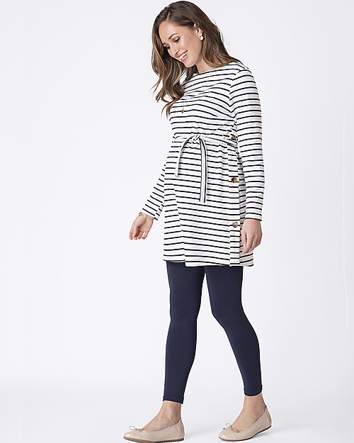 Seraphine Tammy OverBump Bamboo Maternity Leggings - Blue Leggings