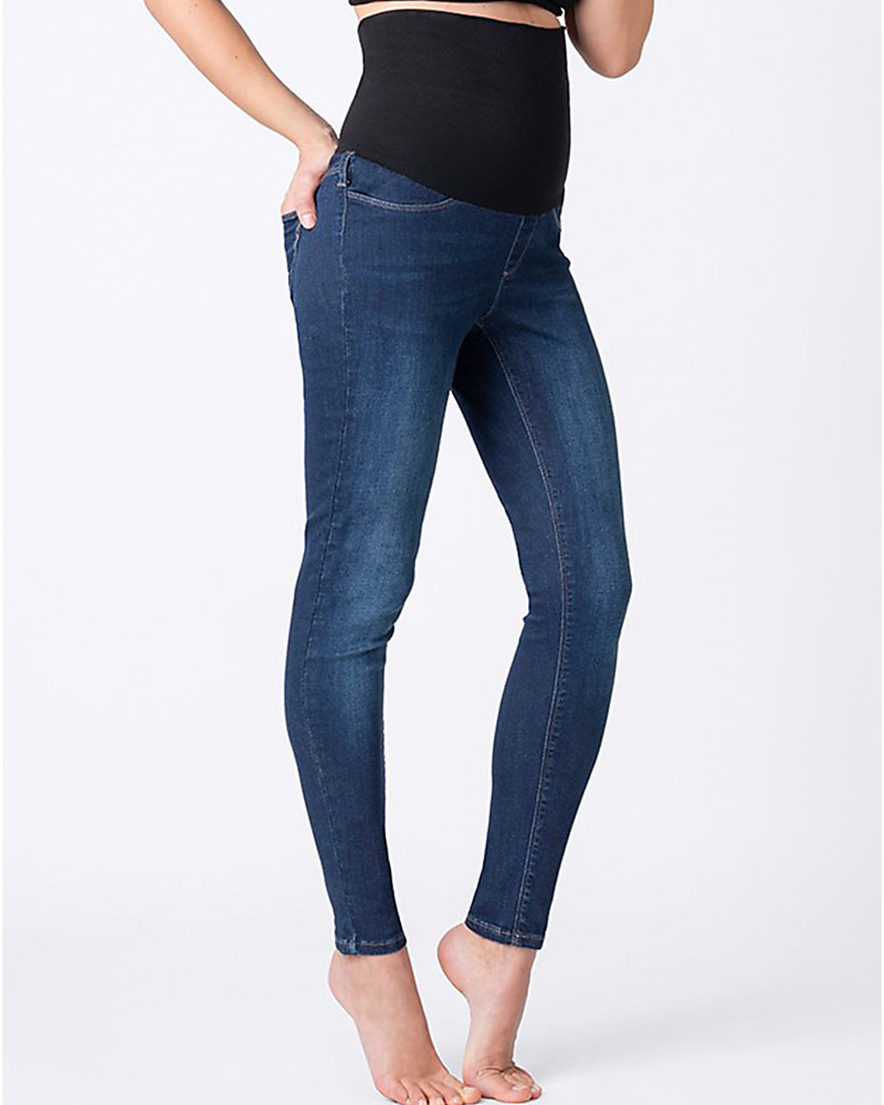 Buy Seraphine Blue Organic Over Bump Skinny Maternity Jeans from