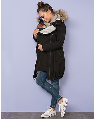 Seraphine Valetta Maternity + Baby Carrying Premium Parka 3 in 1, Black - Ideal before and after baby! Jackets