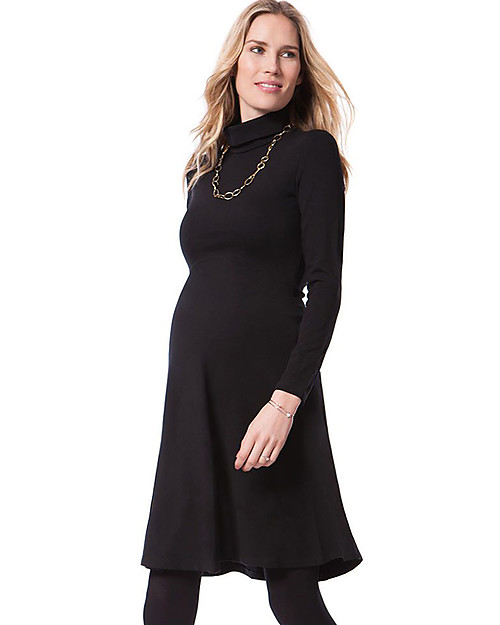 Seraphine Vanessa Maternity Dress with Rollneck - Black Dresses_