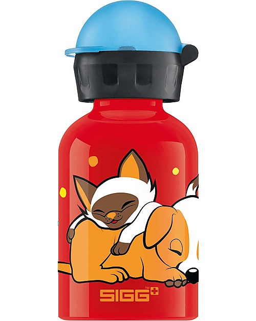 Sigg Dogs Love Cats Drinking Bottle with Sports Cap 0.3 L - Light, safe and leak-proof Thermos Bottles